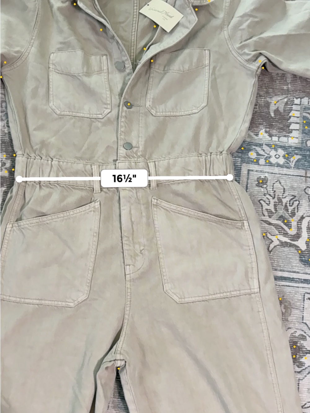 NWT Universal Thread Mushroom Gray Denim Utility Jumpsuit Size 12 Reg - Picture 2 of 14